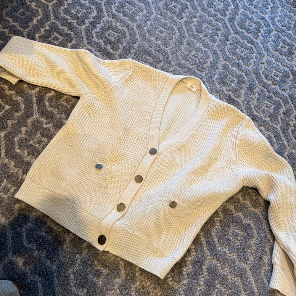 Cream Button-Up Women's Sweater